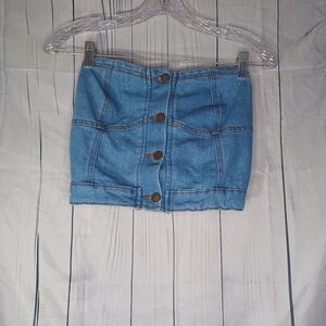 Denim Button-up Bustier